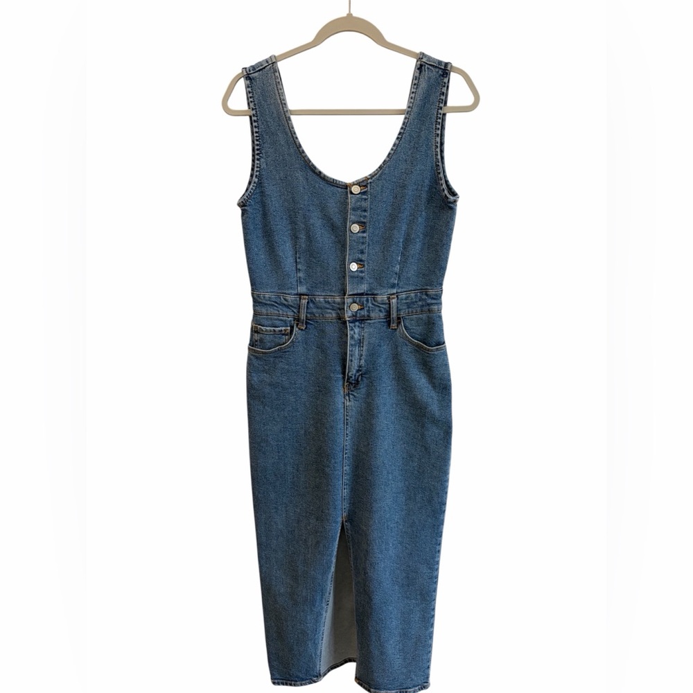 RE Generation Classic Denim Blue Jumper Dress Size Medium Mature Minimalist